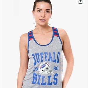 NFL Buffalo Bills Scoop Neck Racerback Tank Top Gray Small